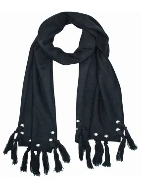 Unisex Winter Scarf With Grommets & Tassels