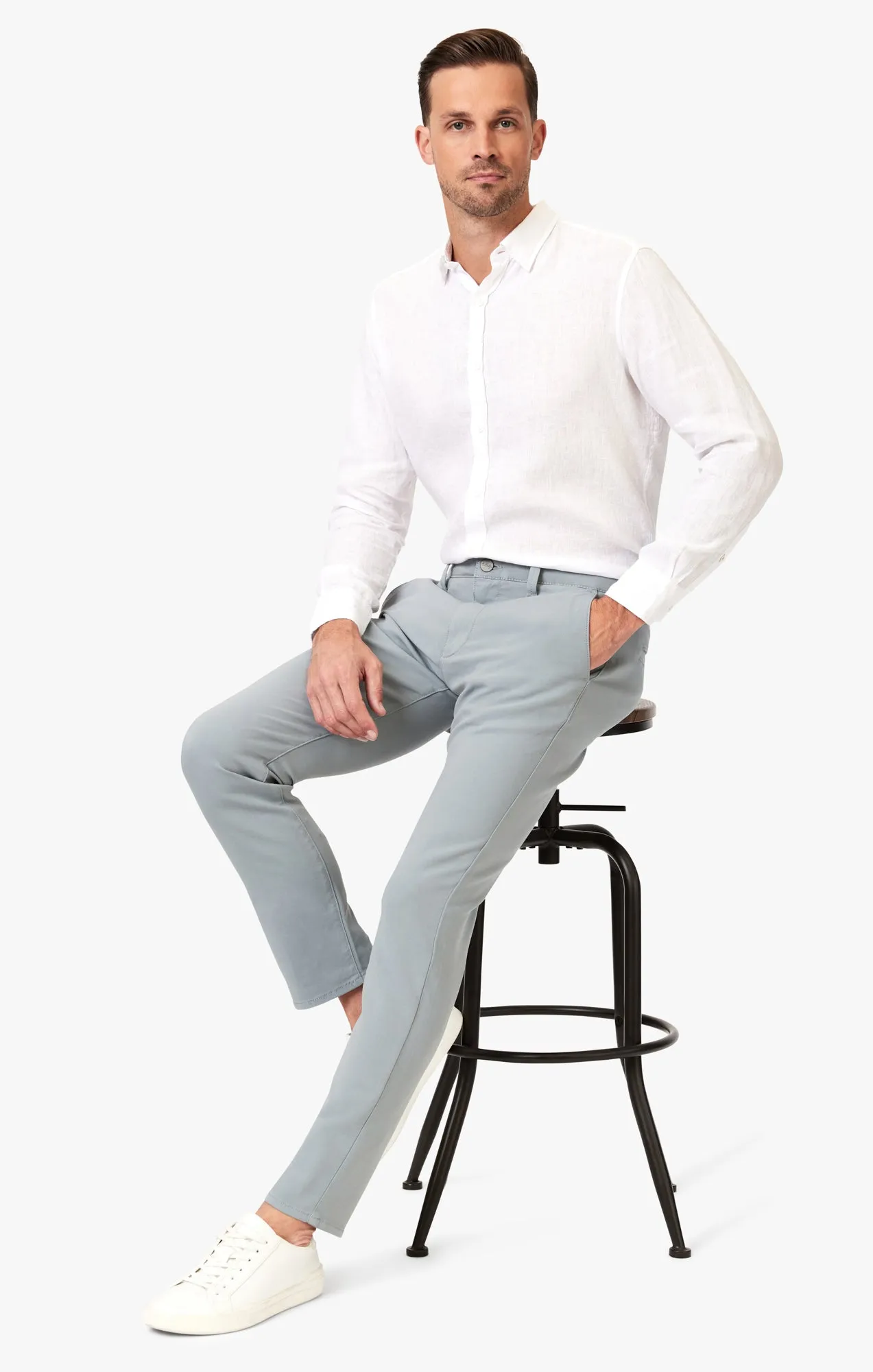 Verona Slim Leg Chino Pants In Citadel High Flyer