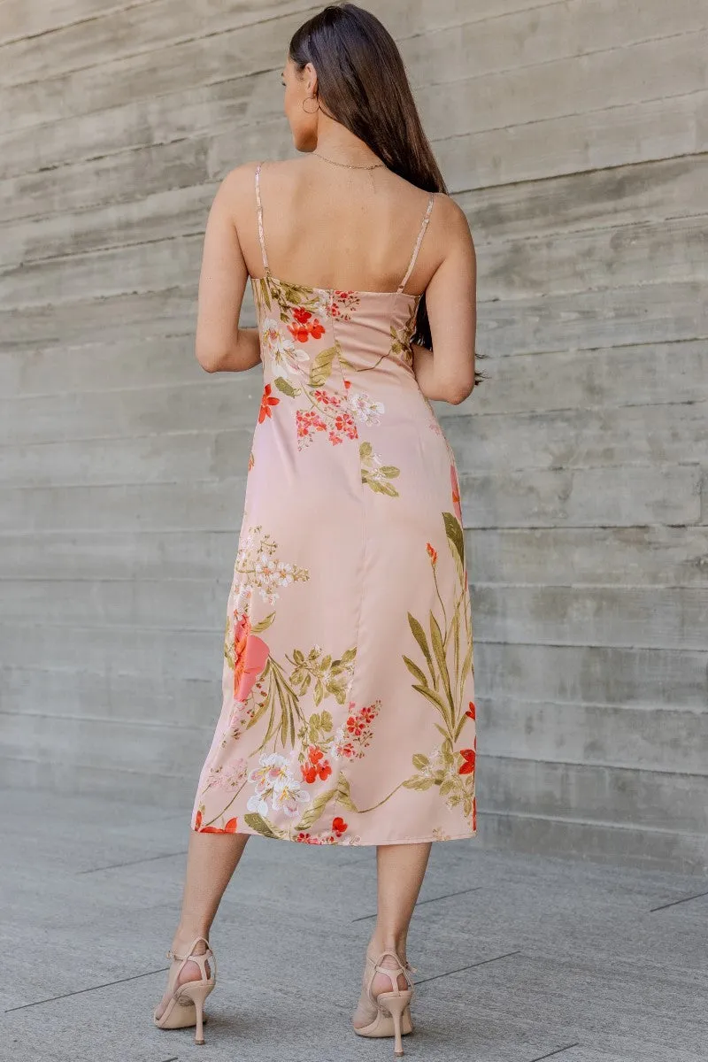 Vienna Romantic Floral Wrap Slip Dress