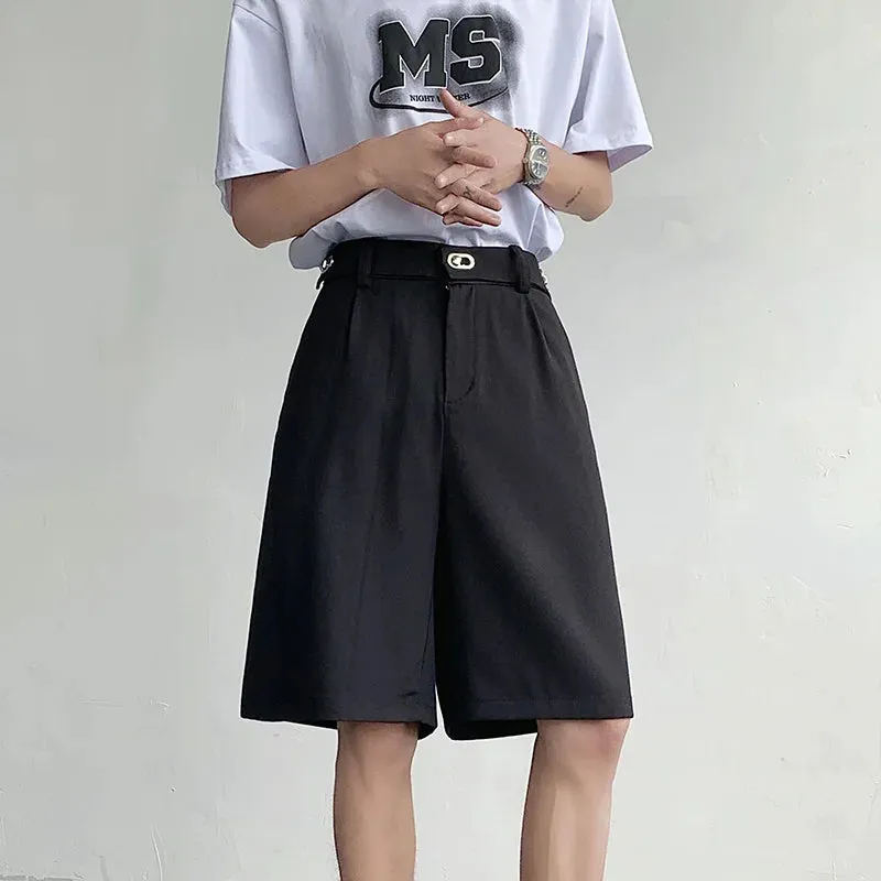 Wiaofellas  -  Summer Suit Shorts Men Fashion Social Mens Dress Shorts Korean Business Casual Black Shorts Mens Office Formal Shorts M-2XL