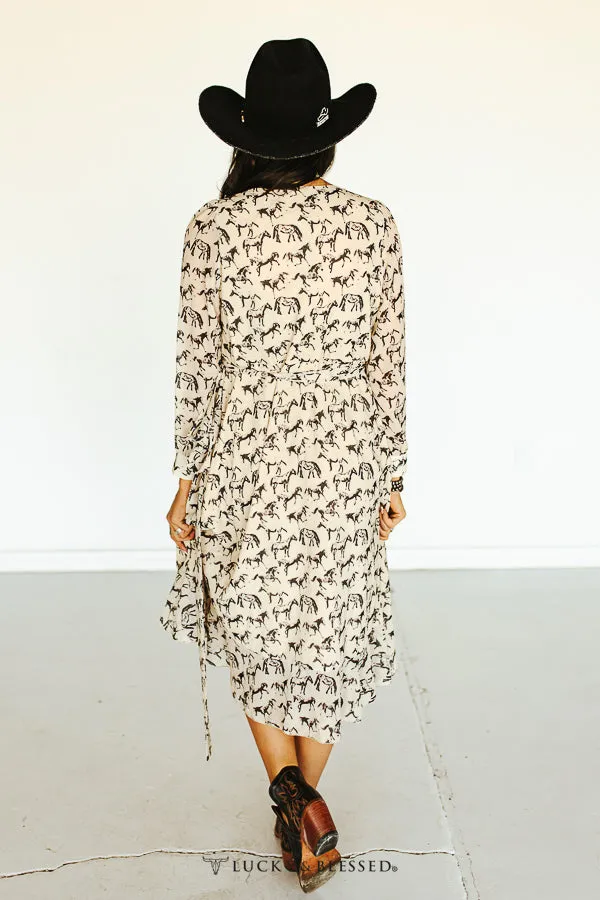 Wild Horses Wrap Dress (Pre Order)