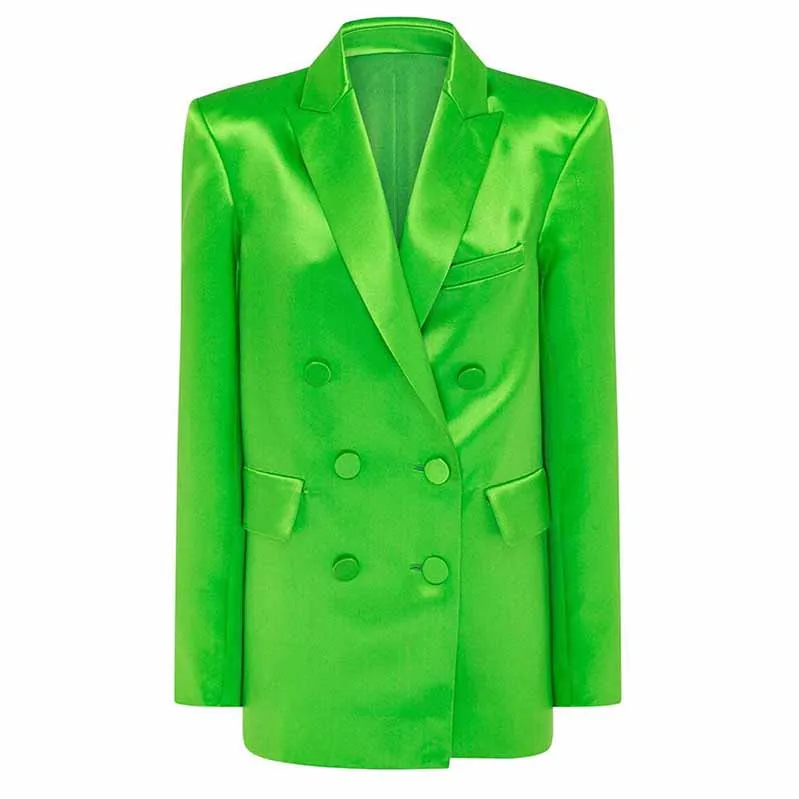 Women Loose fit Purple/Green Blazer   Mini Skirt Suit